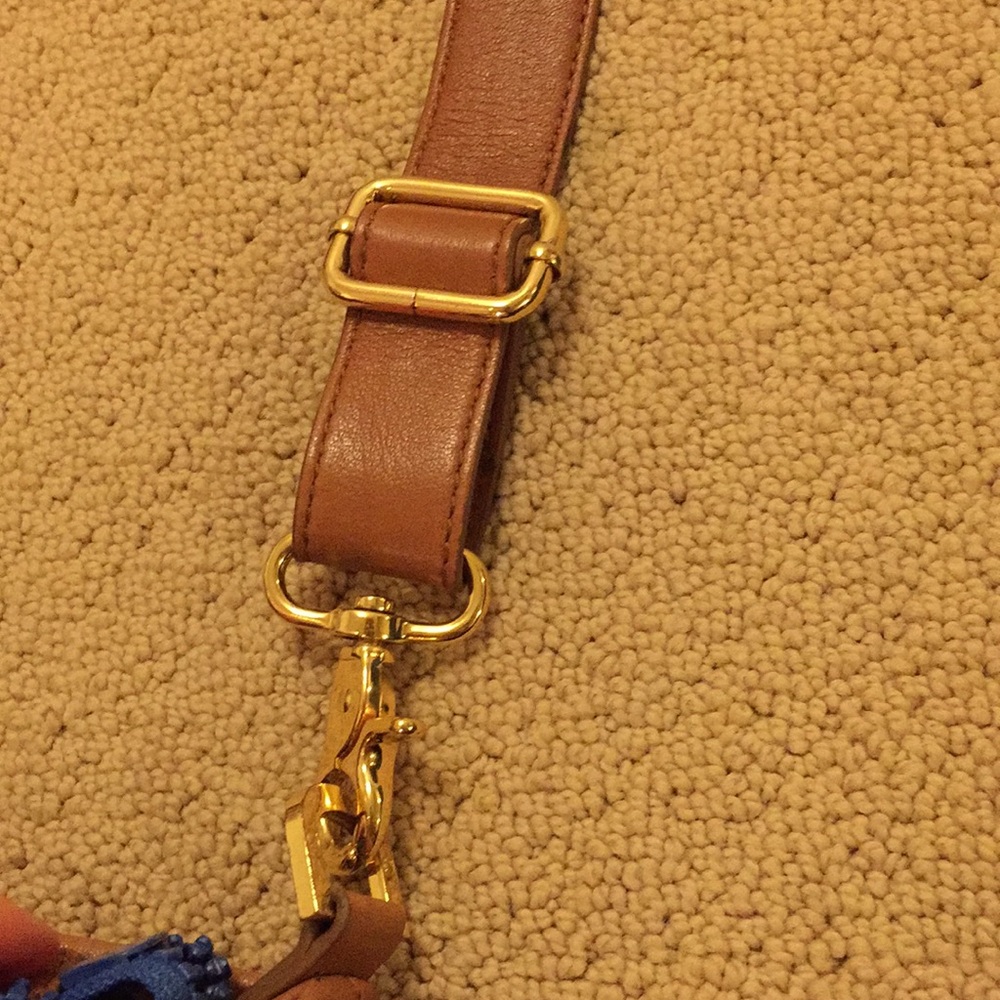 Blue and Brown Quilted Tote Bag - Picture 4 of 16